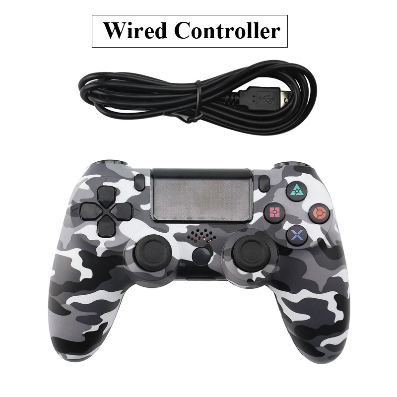 Gray with wired Беспроводной пульт управления Bluetooth для sony PS4 Геймпад игровые устройства с джойстиком для PS3 консоль для Win 7/8/X - Цвет: Gray with wired
