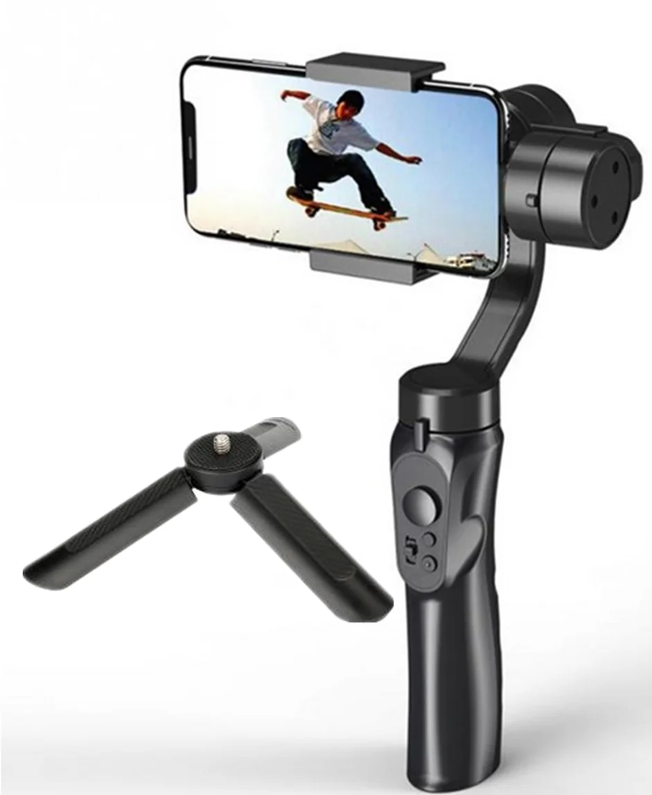 H4 and tripod Напольный держатель 3-осевой гибкий H4 ручной шарнирный стабилизатор для камеры для iPhone 11 9 8 huawei samsung смартфон PTZ экшн Камера - Цвет: H4 and tripod