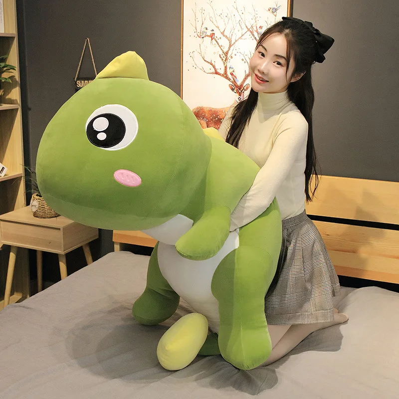 

55-140CM Big Size Long Lovely Dinosaur Plush Toy Soft Cartoon Animal Dinosaur Stuffed Doll Pillow for Kids Girl Birthday Gift
