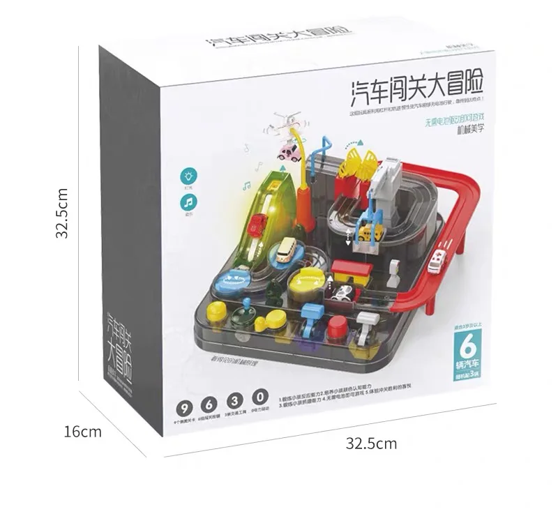 

Transparent Adventure Game Racing Rail Car Model Racing Educational Toy Children Track Car Brain Game Mechanical Toys