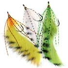 3 шт. #10 морской окунь Щука лосось рыболовная приманка латунная коническая головка Zonker стример изменение мух оранжевый белый желтый