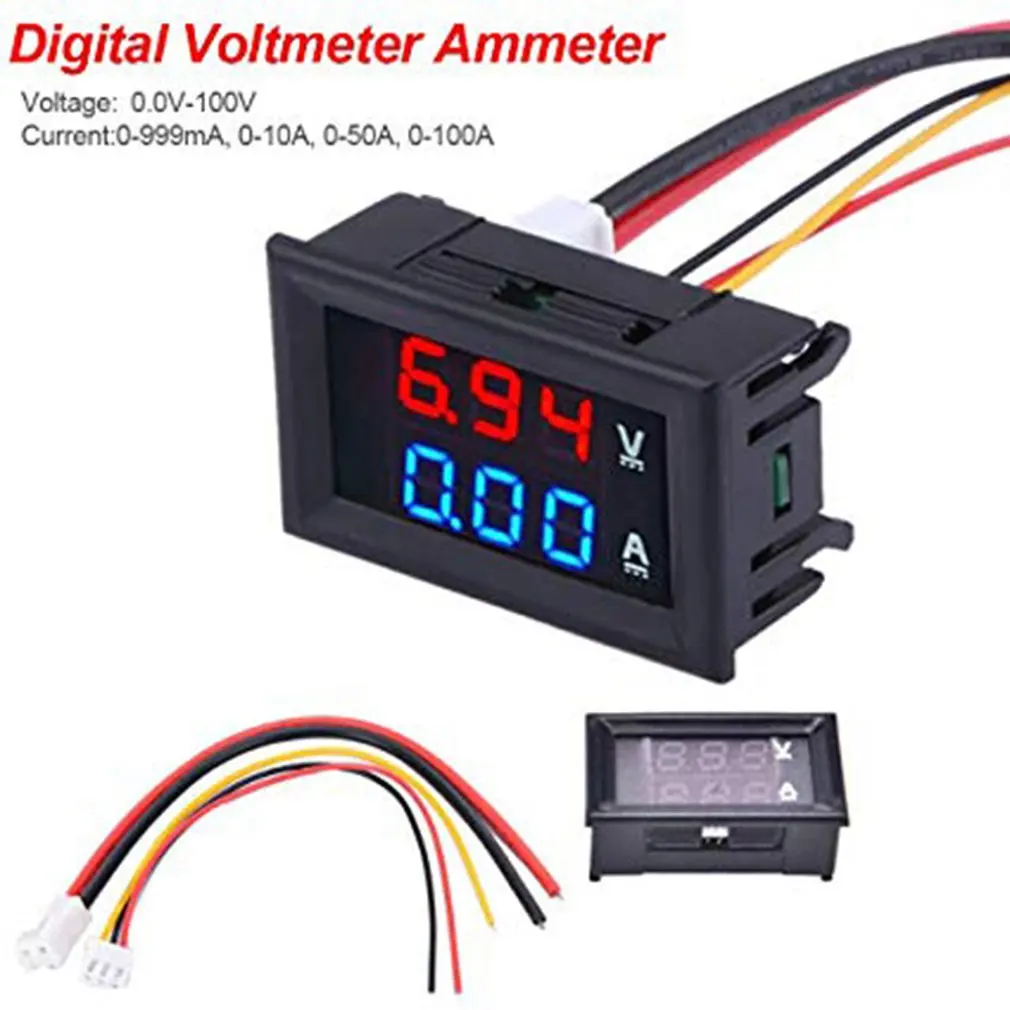 DC0 100V 100A Led Dc двойной дисплей цифровой измеритель напряжения и тока с тонкой