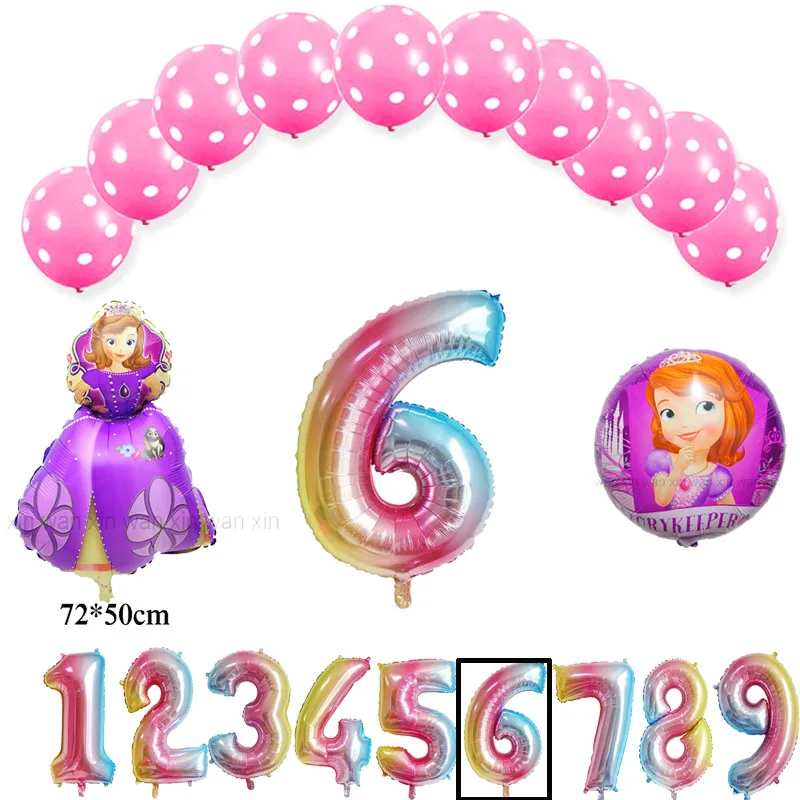 princess Rapunzel birthday balloons include 10pcs latex globos 1pc unmber 2pc rapunzel foil balloons for princess party balloons