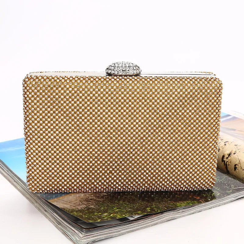 GLOIG full of diamonds women eveningbags flap design rhinestones day clutch with chain shoulder handbags party bags