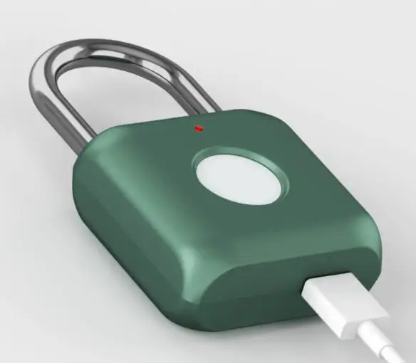 Зеленый Новейший умный замок висячий замок xiaomi с отпечатком пальца USB Перезаряжаемый дверной замок с отпечатком пальца Умный Замок быстро разблокируется - Цвет: Зеленый