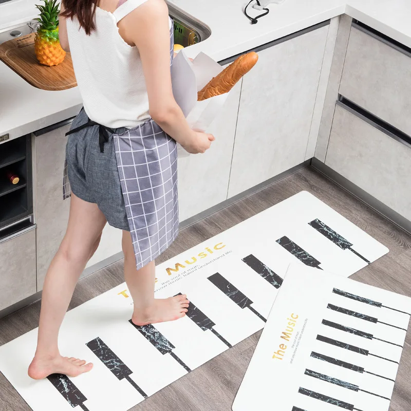 Скандинавский коврик из ПВХ с геометрическим мраморным узором кухонный