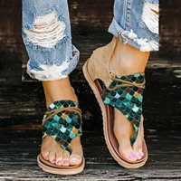 summer women sandals flats zippers flip flops ladies casual shoes fish scales print open toe beach shoes sandalias mujer 2021