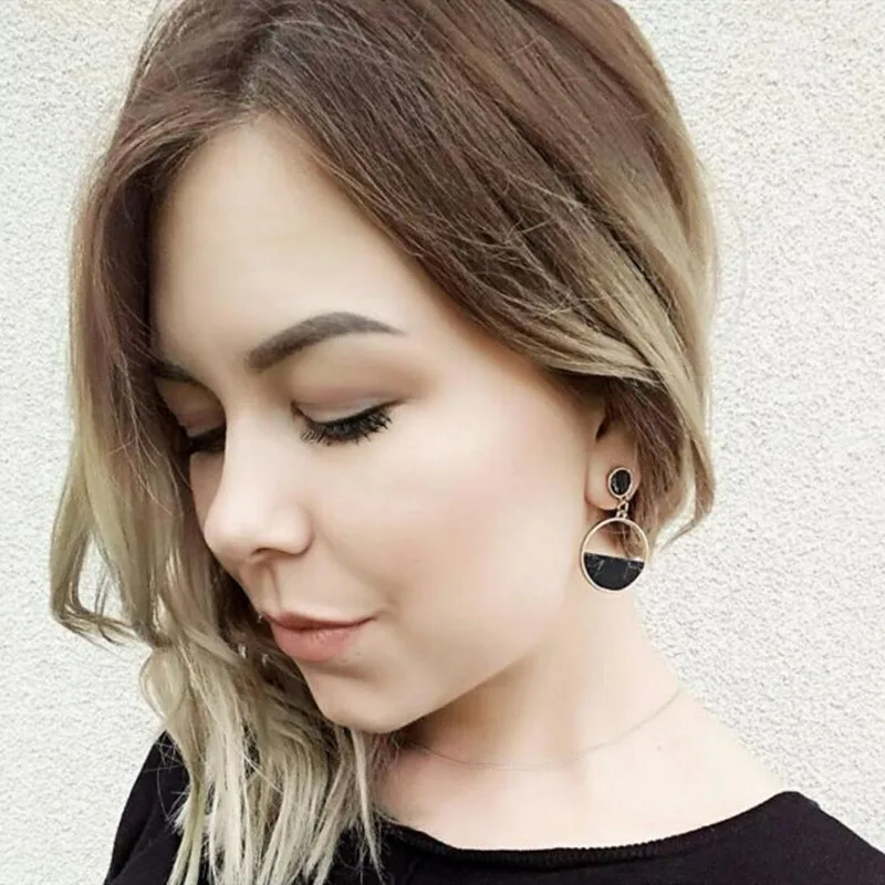 Женские винтажные серьги с мрамором простые ручной работы в богемном стиле