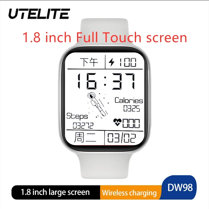 Умные часы UTELITE DW98 умные 1 8 дюйма полный сенсорный экран Bluetooth Вызов