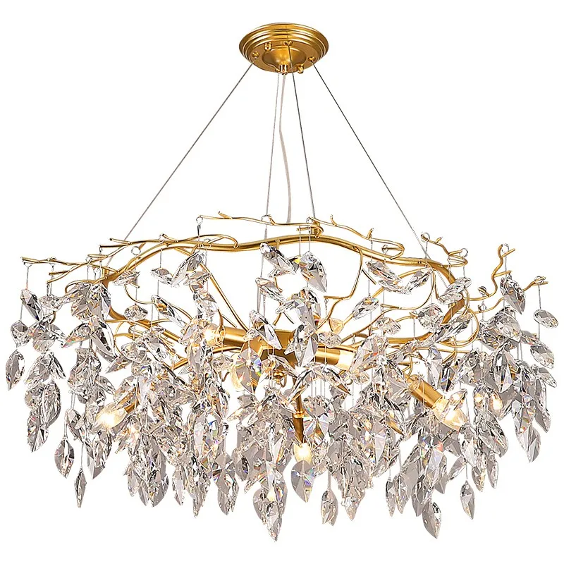 

Modern Luxury Crystal Led Chandelier Living Room Ceiling Suspension Lamp Creative Villa Bedroom Restaurant Interior Lighting