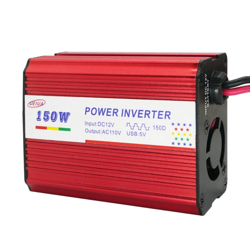 

150W Car Power Inverter 12V DC to 110V/220V AC Converter 2.1A + 1A Dual USB Clip LXAB