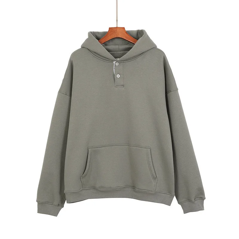 

Gaojie autumn and winter 2021 new men's cotton Plush fog fashion brand pure Henry Hooded Sweater