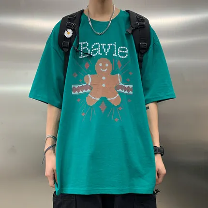 

Men's short sleeve t-shirt summer trend handsome casual half sleeve 6936