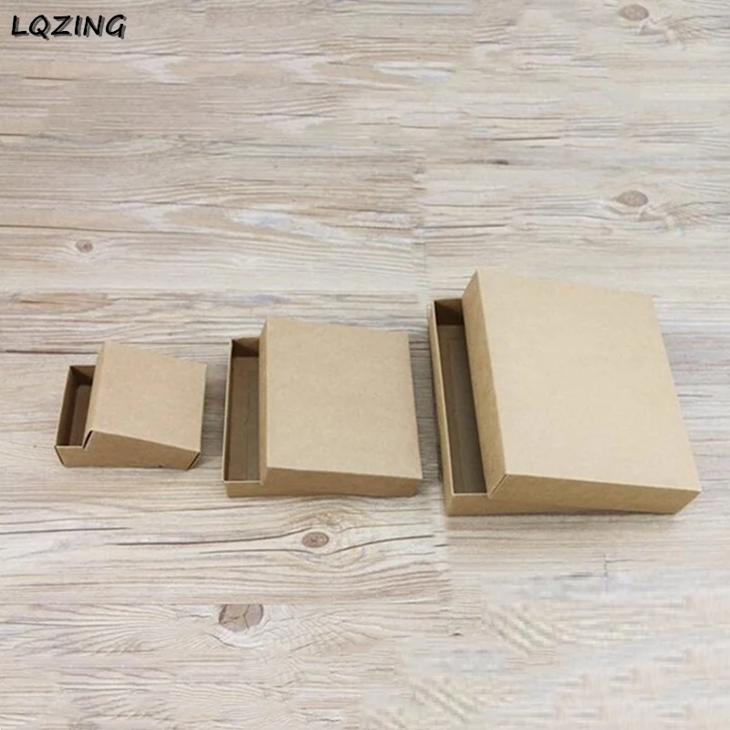 

20pcs white kraft paper gift Cardboard Box craft Packaging box black Paper Gift box with lid Gift carton cardboard box