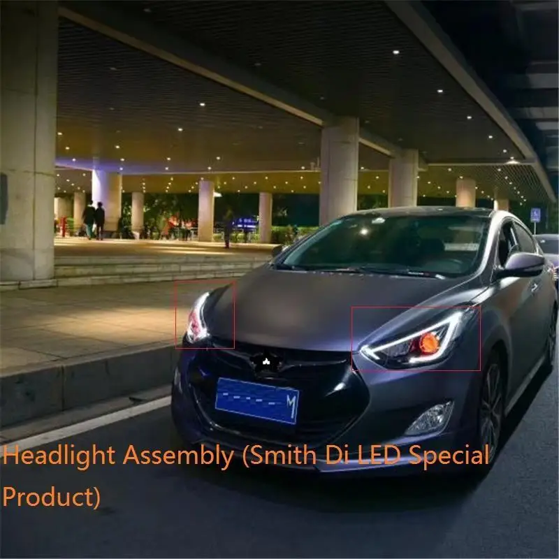 MODEL E Автомобильные Внешние Luces Neblineros Para Автомобильные светодиодные Drl фары Задние Автомобильные фары в сборе 12 13 14 15 для hyundai Elantra - Цвет: MODEL E