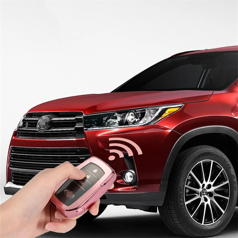 

For Toyota Camry Highlander Prado Crown Land Cruiser Prius Vitz Reiz Fortuner Prius keyring New Soft TPU Car Key Case Full Cover