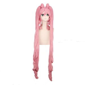 Anime Sailor Moon Chibiusa Wig Cosplay Costume Sailor Chibi Women Pink Heat Resistant Synthetic Hair Wigs