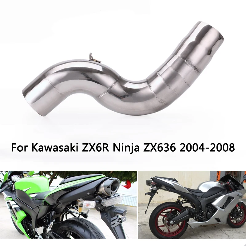 

Средняя труба для Kawasaki ZX6R Ninja ZX636 2004-2008 выхлопная труба мотоцикла скользит на 51 мм задний выхлопной наконечник из нержавеющей стали
