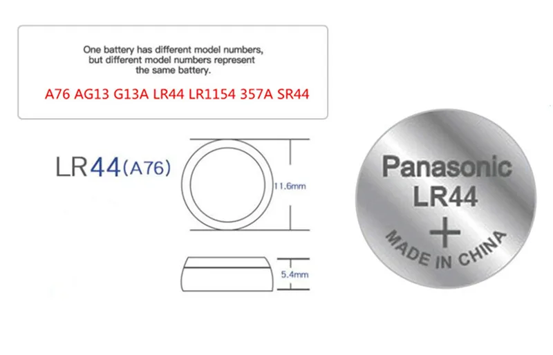 Panasonic 20 шт. 1 5 в кнопочный элемент батареи lr44 литиевые монетные A76 AG13 G13A LR44 LR1154 357A SR44