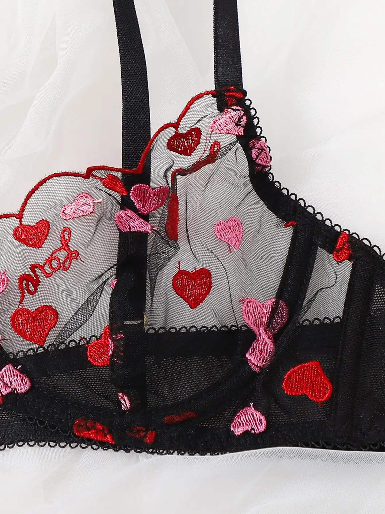 

Ellolace Sexy Lingerie Erotic Lingerie Set Women's Underwear Set Love Shape Embroidery Transparent Sexy Nightie Erotic Costume