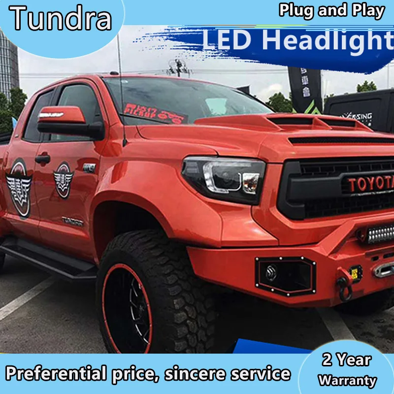 Налобный фонарь для Toyota Tundra 2014 2017 светодиодный фары секвойи фар Биксеноновые