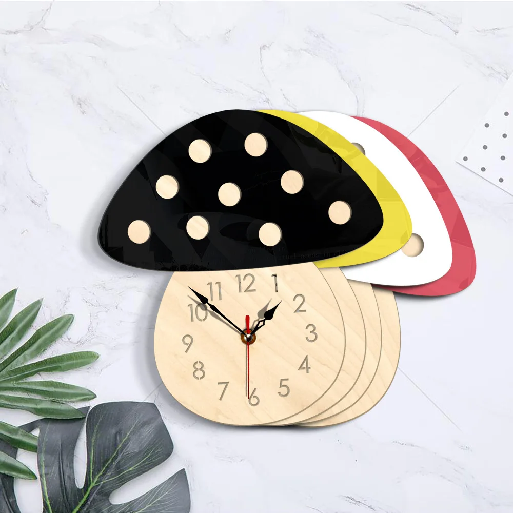 

Modern Design Wall Watch Kindergarten Cartoon Children's Colorful Mushroom Decorative Clock Wall Watch Wall Clock