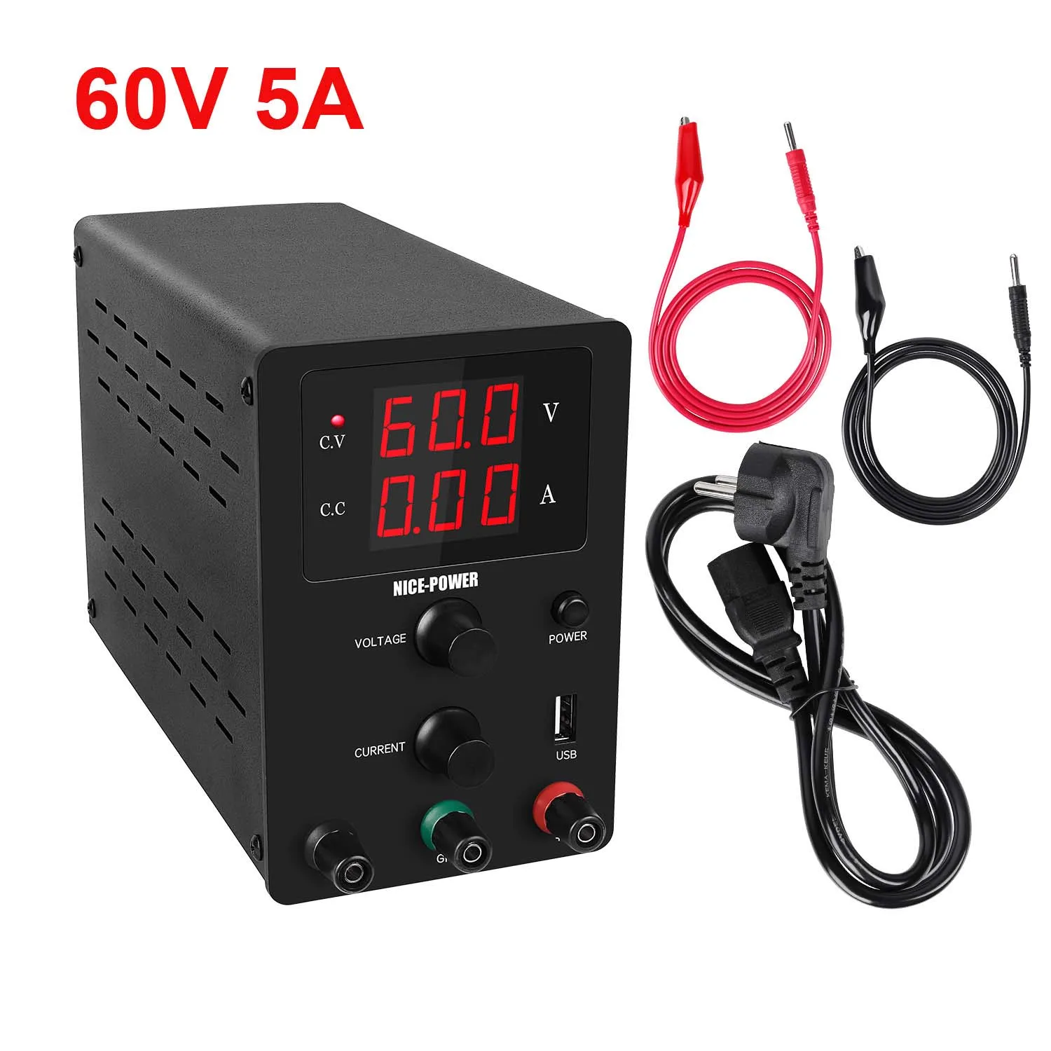Wanptek GPS605D переключатель питания постоянного тока цифровой дисплей Регулируемый лабораторный источник питания 60 в 5A 30 в 10A мини - Цвет: Black 60V 5A