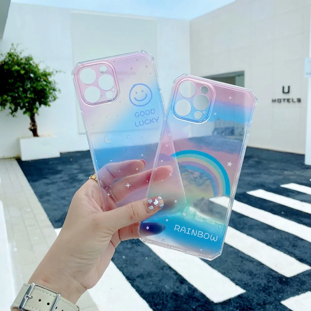 Чехол для iphone 11, 12 pro, XS Max, X, XR, 7, 8 Plus, SE мобильный телефон, 12, прозрачный, Радужный, 2020