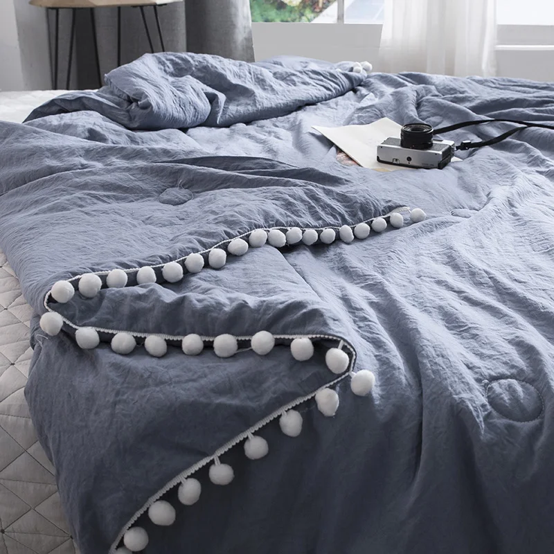 Летнее одеяло свежее розовое лоскутное стеганое с маленькими шариками мягкое