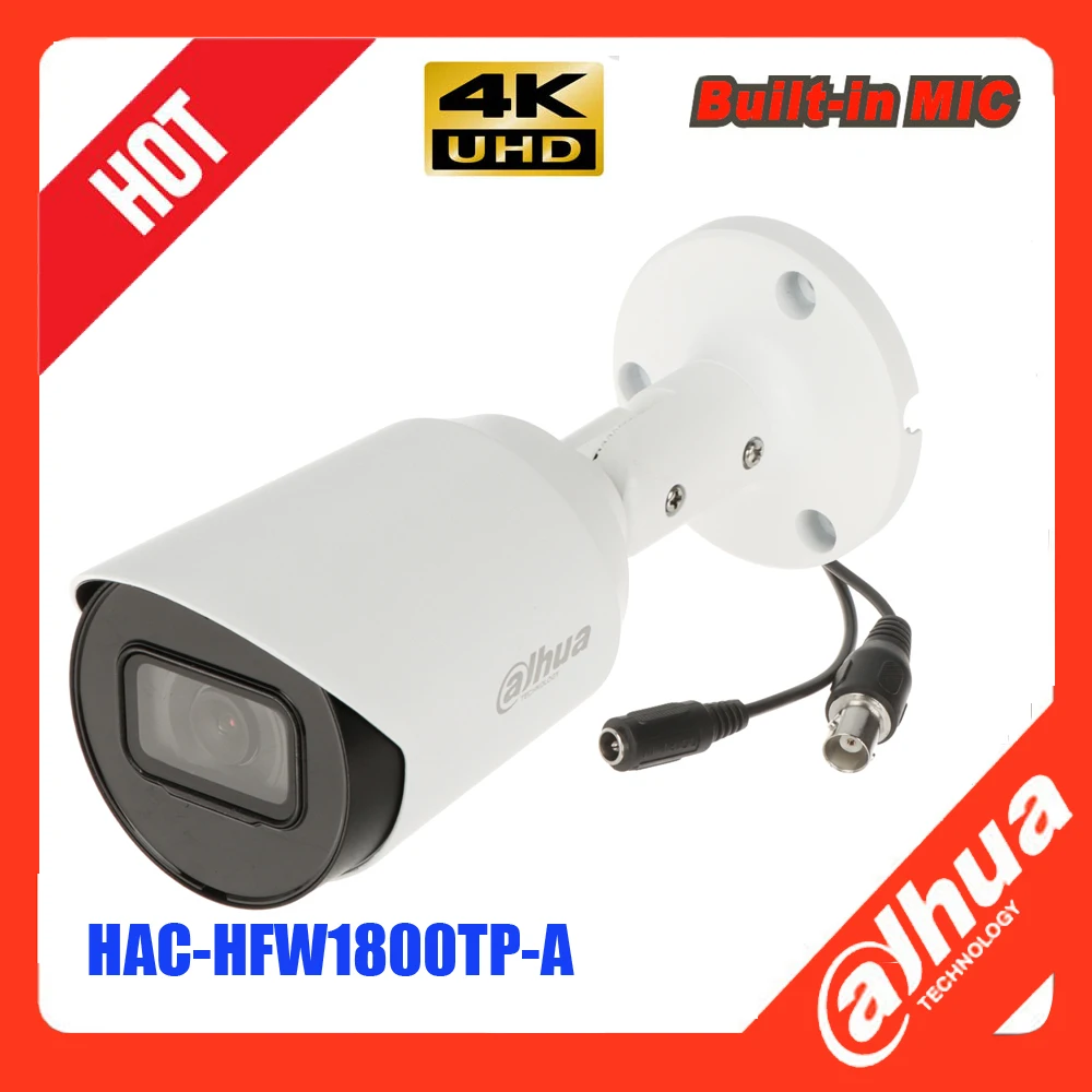 

Dahua HAC-HFW1800T-A 8MP built in mic 4K Real-time HDCVI IR30M HDCVI Camera CVI/CVBS/AHD/TVI 5in1 dvr switchable