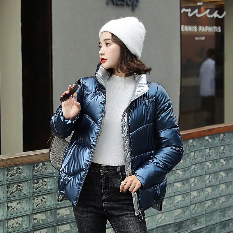 

Bright color fashion down jacket women coat 2020 stand-up collar casual bread jacket Tops winter femme parka down cotton Outwear