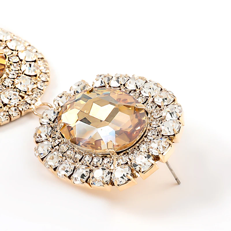

ZHINI New Rhinestone Cute Crystal Earrings for Women Summer Simple Gold Drop Earring Long Statement Earring Jewelry 2021 brincos