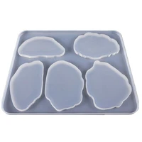 diy handmade silicone mould agate coaster making resin clay casting mold tool