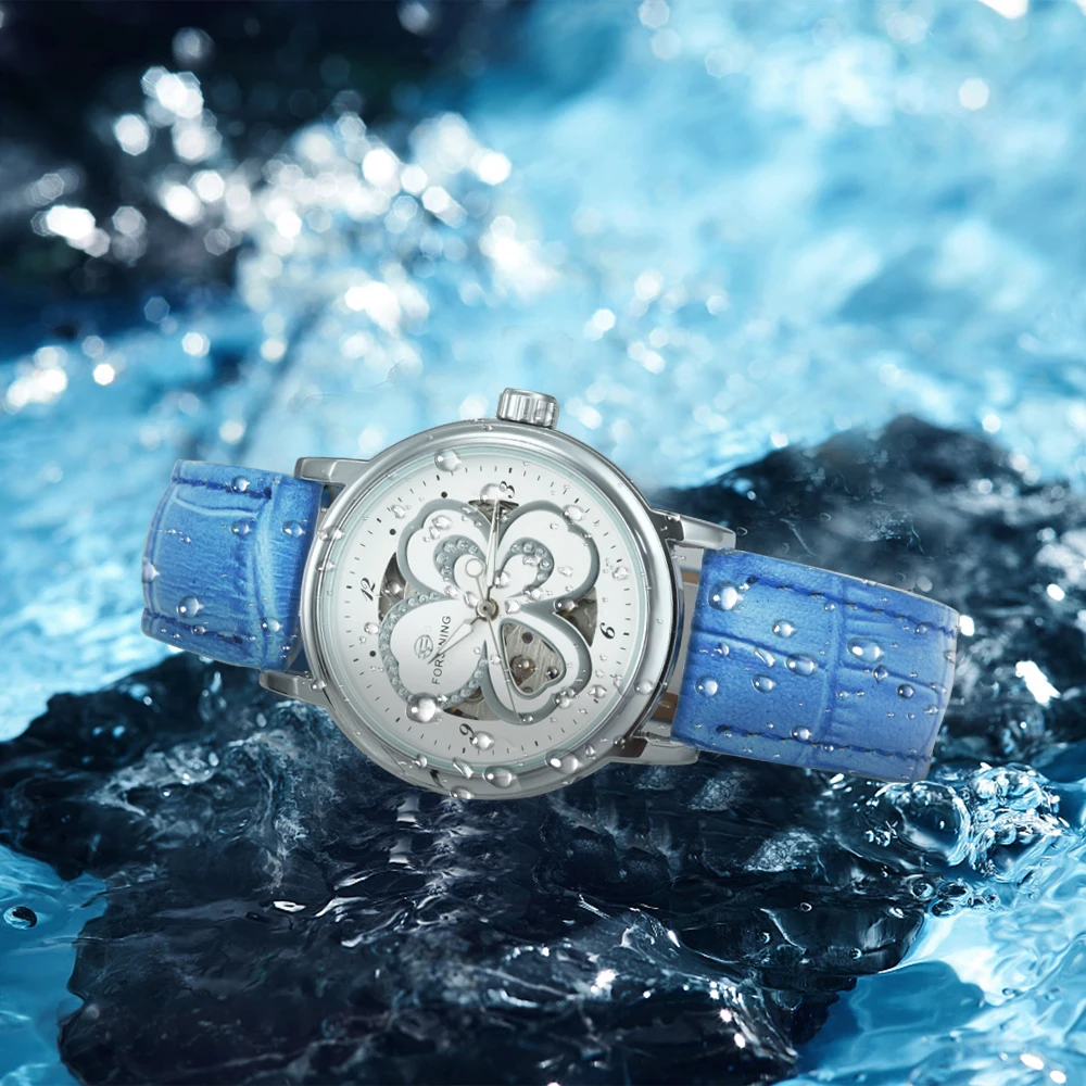 Часы наручные FORSINING женские механические модные элегантные с ремешком из Красной