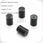 5 шт., 10  15 мм, черный алюминиевый сплав, светильник сенсорного выключателя, крышка, чехол компьютера, крышка переключателя, квадратное отверстие, 3,2  3,2 мм