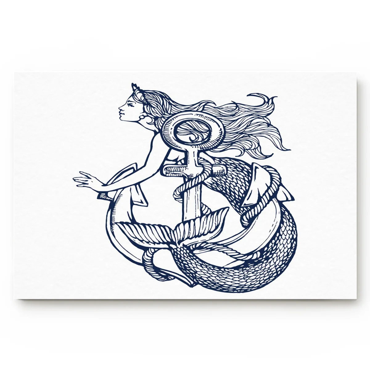 Ретро стиль русалки якорь искусство коврики для ванной нескользящий коврик