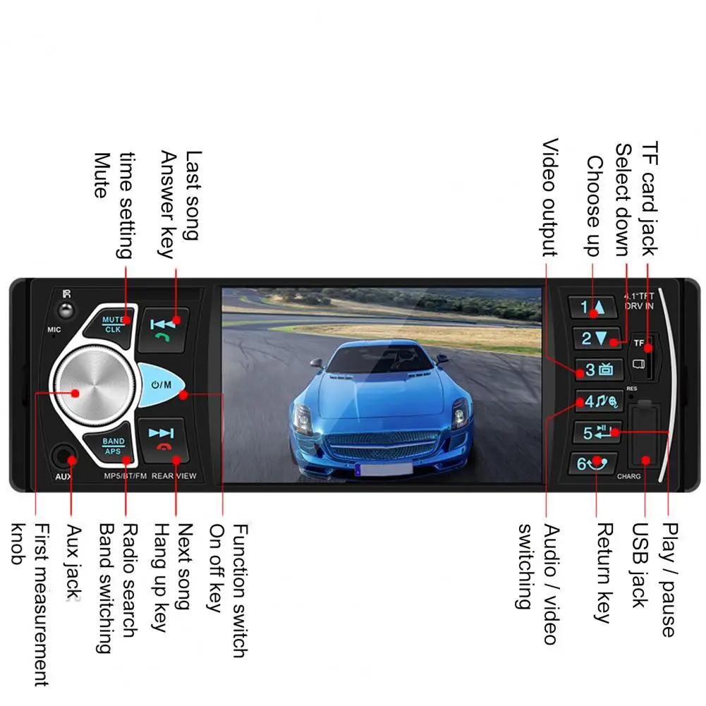4022D автомобильный MP5 плеер Bluetooth 1 Din 4 дюймов FM аудио стерео радио для автомобиля