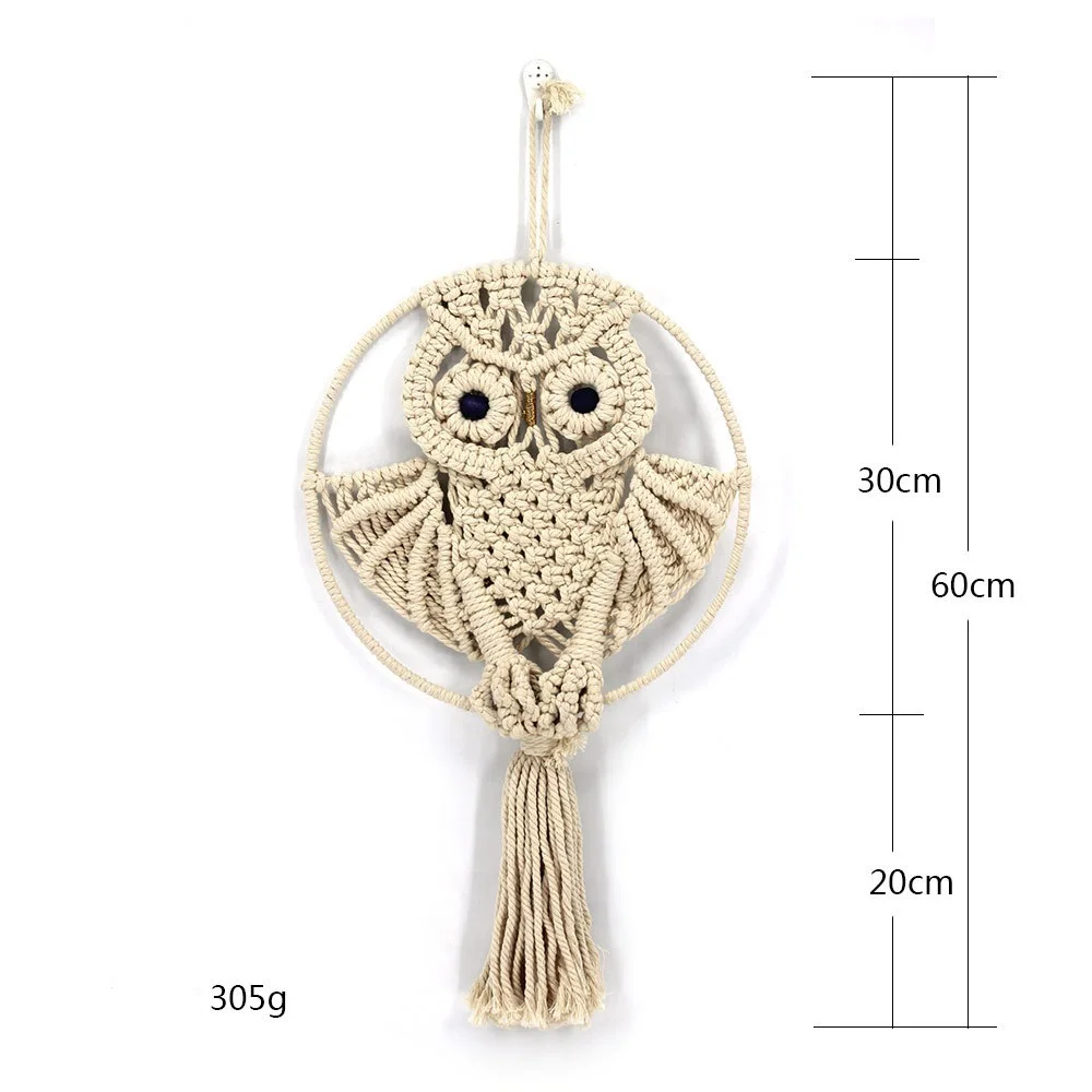 Желтый Красный Сова богемный макраме стены искусства ручной работы настенный