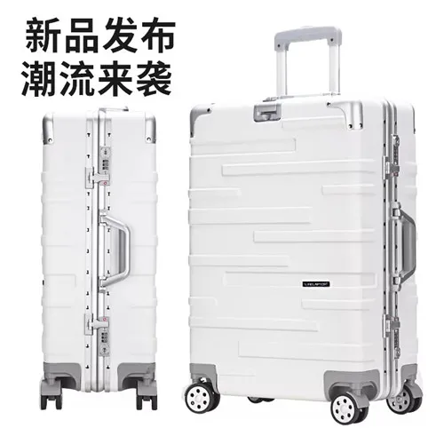Aluminum frame KLQDZMS 2" 22" 2" 26" 29 дюймов Модный Дорожный чемодан с алюминиевой рамой, Скалка багажа, Спиннер на колесах, Мужская Женская тележка, чехол - Цвет: Aluminum frame