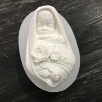 cute swaddled baby candle silicone mold for handmade desktop decoration gypsum epoxy resin aromatherapy candle silicone mould