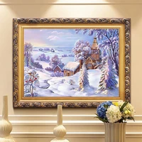 snow village diamond painting 5d diy resin crystal embroidery cross stitch kits living room home decor
