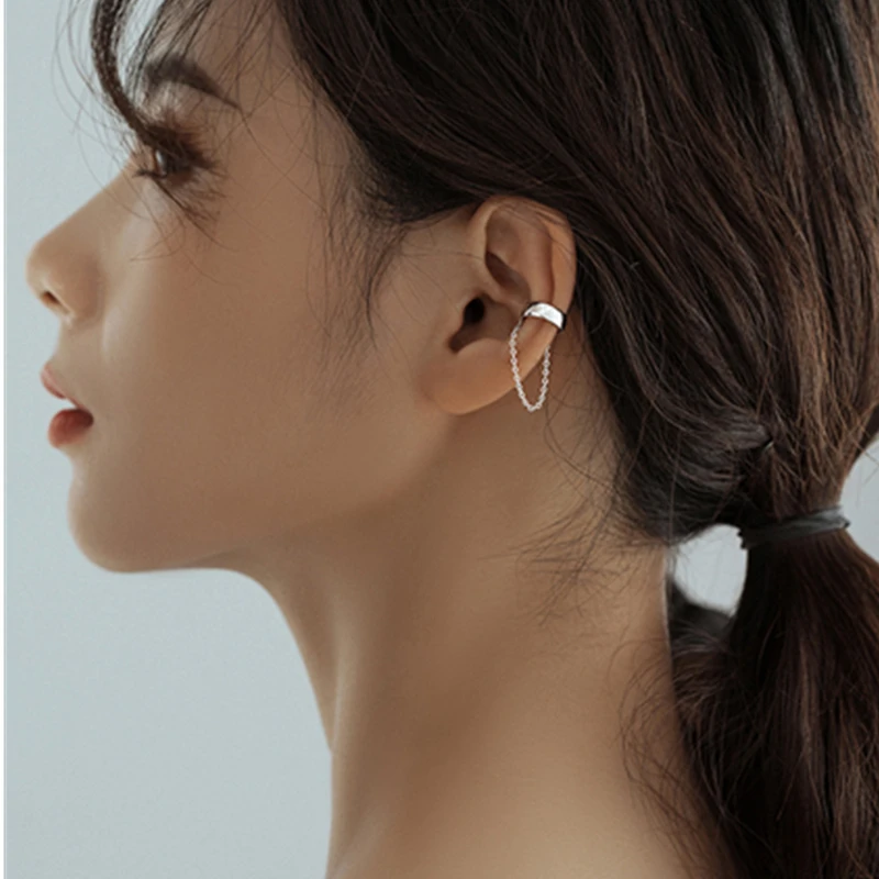 

VINY Silver 925 Jewelry Earrings For WomenGold/Silver Jewelry Chain Clip Earring 2021 Trend Pendientes Mujer Fine Gift