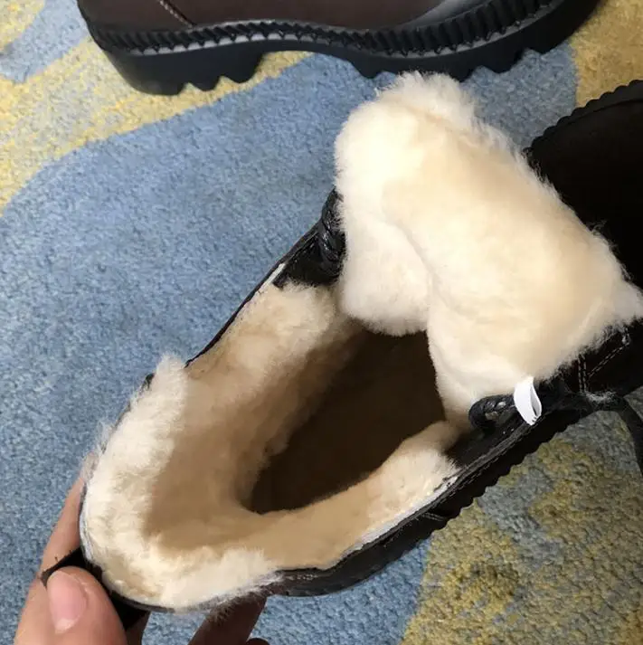 Зимние ботильоны женские ботинки из овчины Botas Mujer зимние Bota Feminina Роскошная обувь
