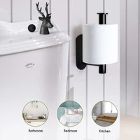 1pc no drill power self adhesive toilet paper holder stainless steel bracket bathroom kitchen roll paper accessory towel rack