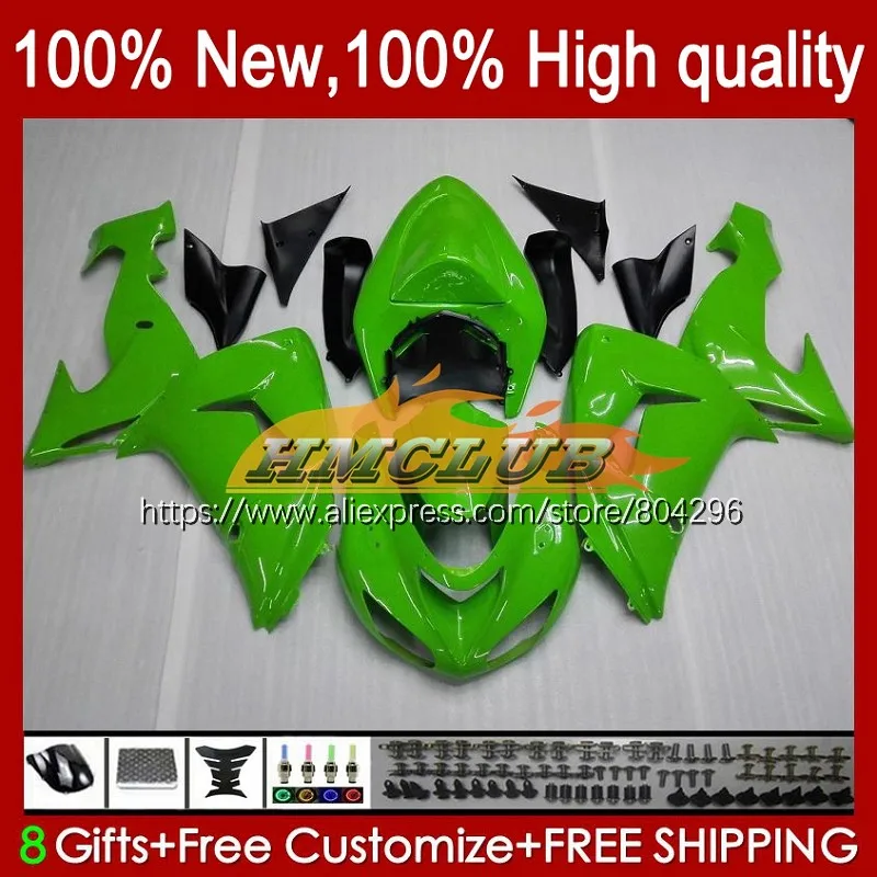 

Body kit For KAWASAKI NINJA ZX 1000 CC ZX10R 06 07 85No.22 ZX 10 R ZX1000CC Glossy green 1000CC ZX 10R ZX-10R 2006 2007 Fairing