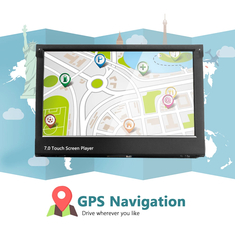 Podofo 10 1 &quotAndroid мультимедийный плеер GPS навигация автомагнитола Din универсальная