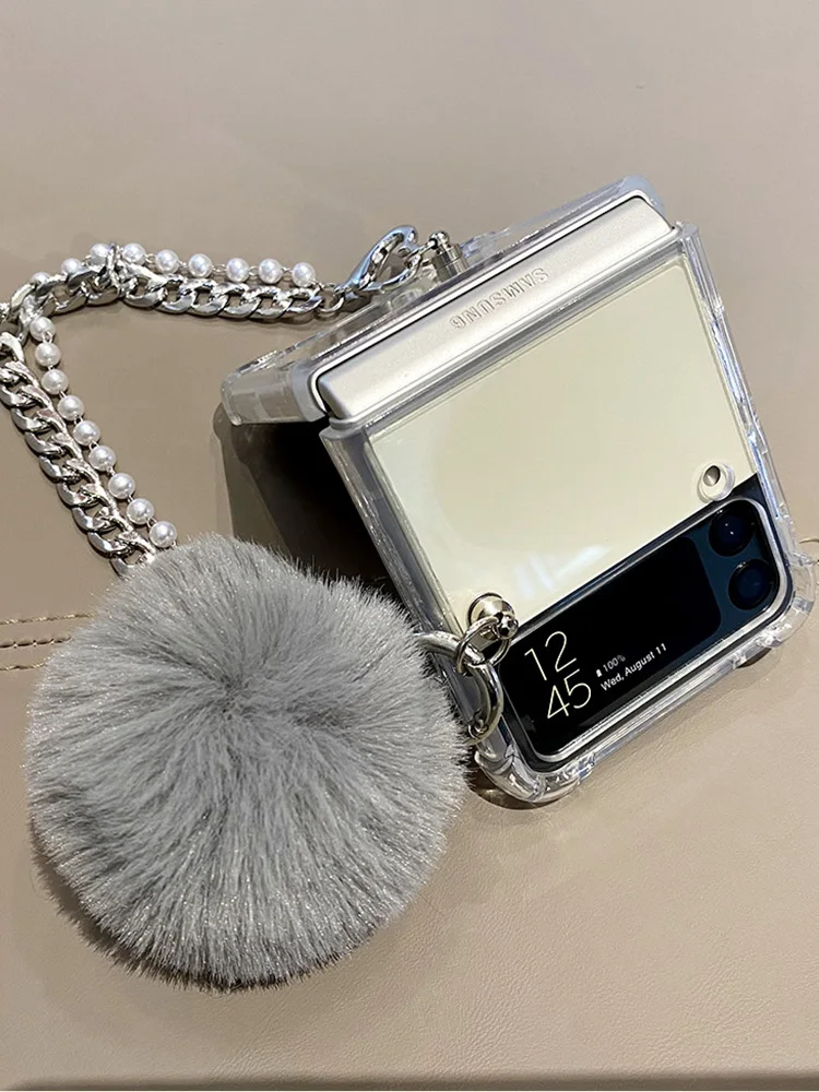 

For Samsung Galaxy Z Flip3 case for galaxy z Flip3 5g case thin pearl lanyard folding Case