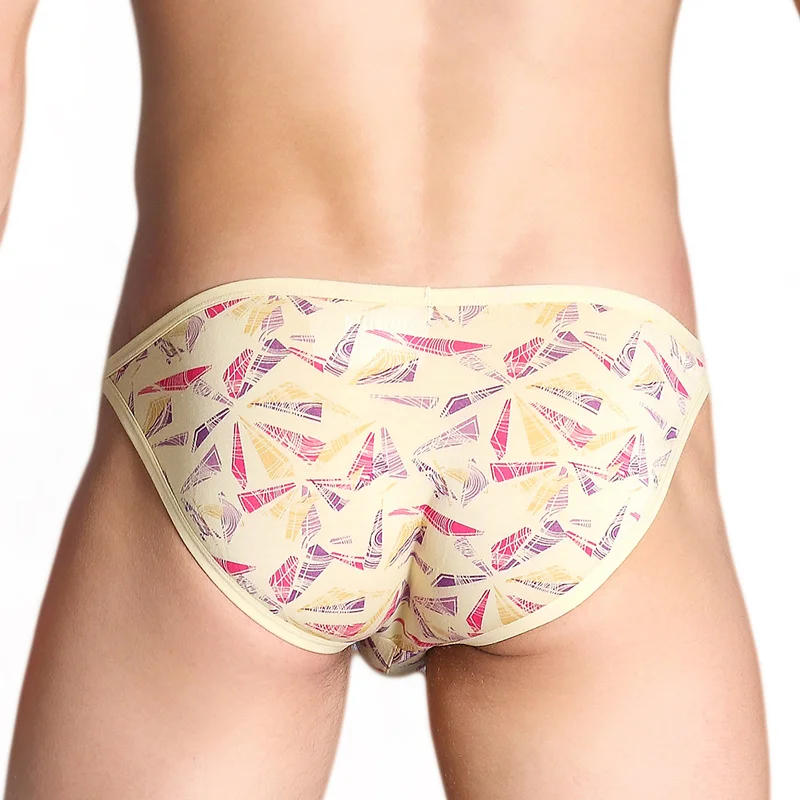 Men's Underwear Briefs Low Rise Print Panties Soft Bamboo Breathable Briefs For Men