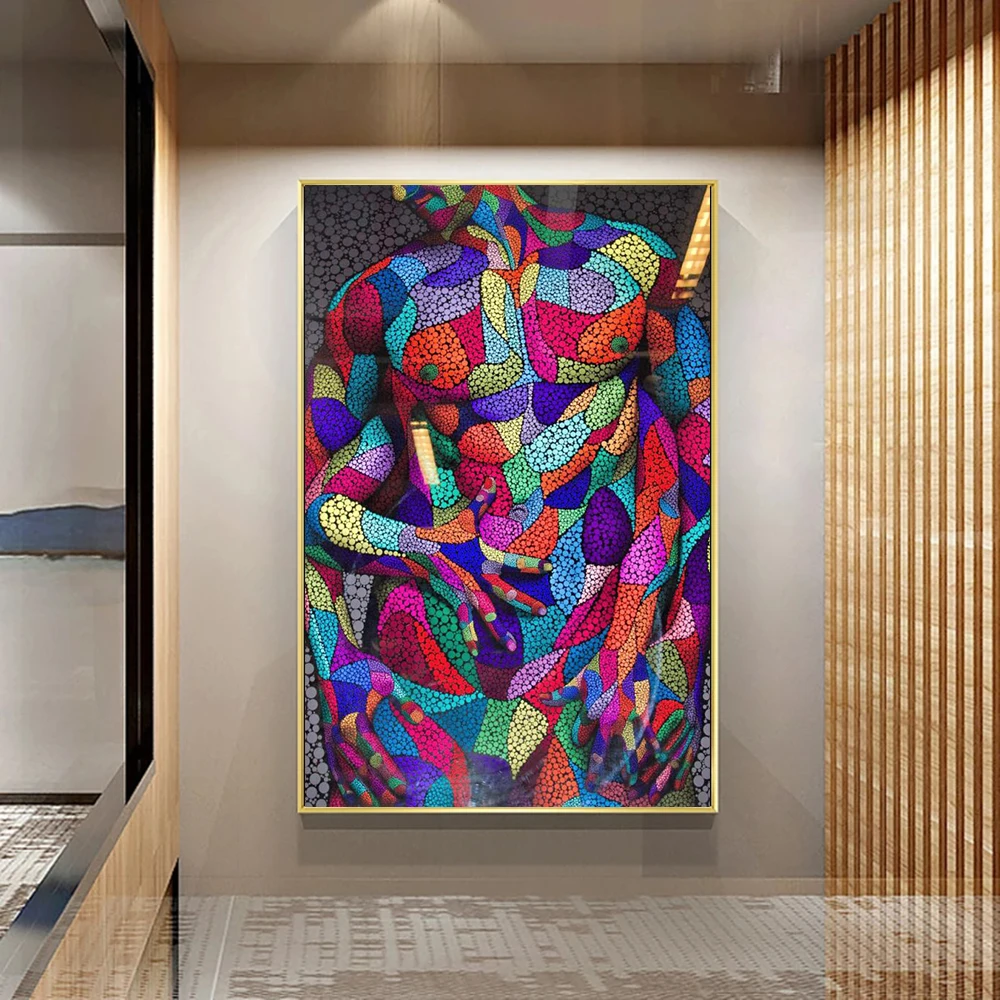 

Abstract Colorful Sexy Men And Women Canvas Print Painting Lover Posters Wall Art Pictures For Living Room Home Decor No Frame