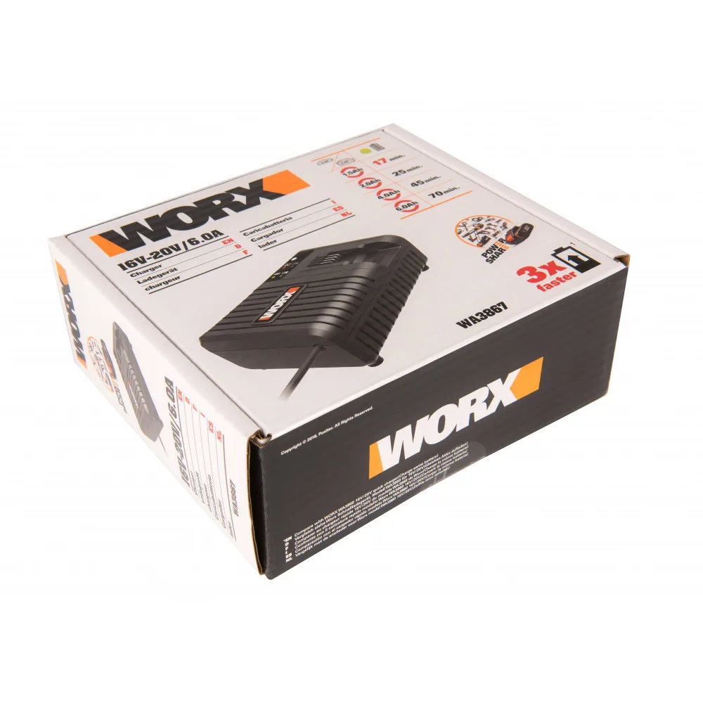 Зарядное устройство WORX WA3867 6A 20В коробка|Зарядные устройства| |